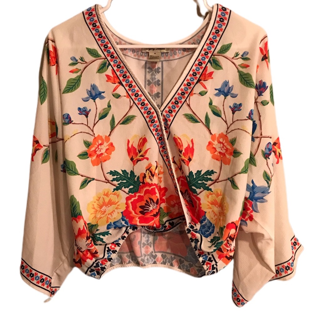Flying tomato crop blouse